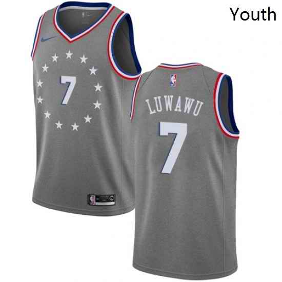 Youth Nike Philadelphia 76ers 7 Timothe Luwawu Swingman Gray NBA Jersey City Edition